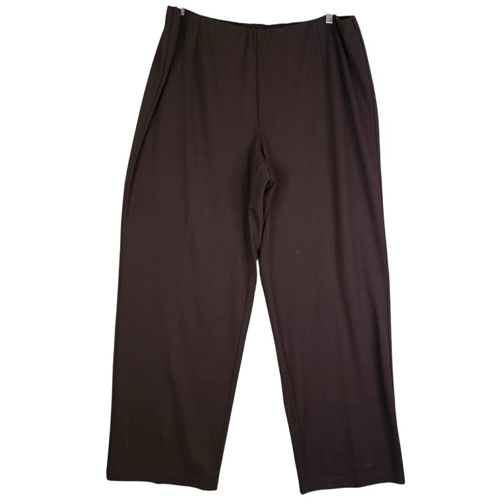 Eileen Fisher Pants Women’s Plus Size 3X Brown Cropped Straight Leg Stretch - Picture 3 of 6
